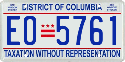 DC license plate EO5761