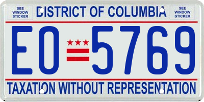 DC license plate EO5769