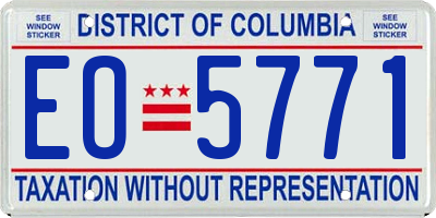 DC license plate EO5771