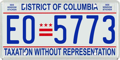 DC license plate EO5773