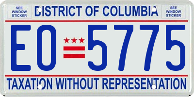 DC license plate EO5775