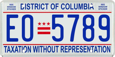 DC license plate EO5789