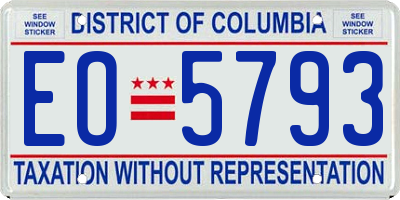 DC license plate EO5793