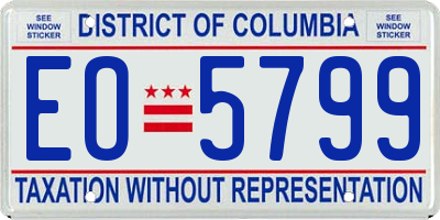 DC license plate EO5799