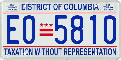 DC license plate EO5810