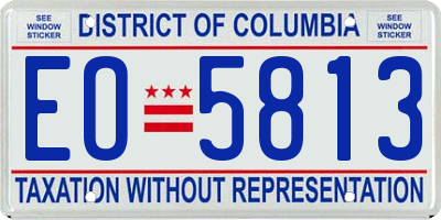 DC license plate EO5813