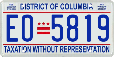 DC license plate EO5819