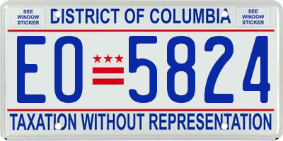 DC license plate EO5824