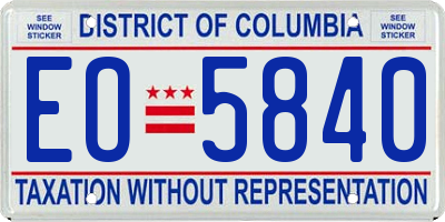 DC license plate EO5840