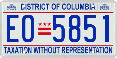 DC license plate EO5851