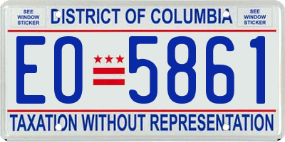 DC license plate EO5861