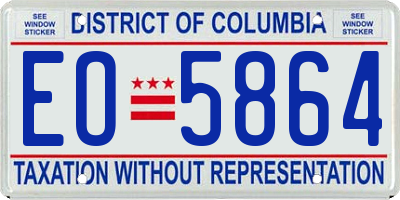 DC license plate EO5864