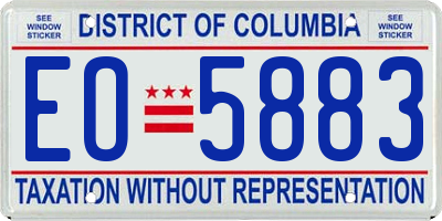 DC license plate EO5883