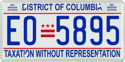 DC license plate EO5895
