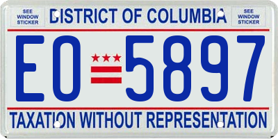 DC license plate EO5897
