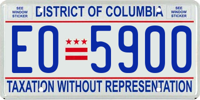 DC license plate EO5900