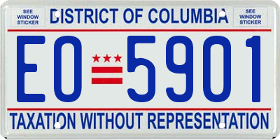 DC license plate EO5901