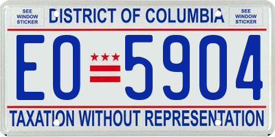 DC license plate EO5904