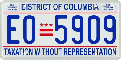 DC license plate EO5909