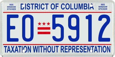 DC license plate EO5912