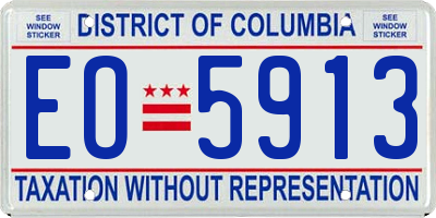DC license plate EO5913