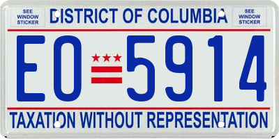 DC license plate EO5914