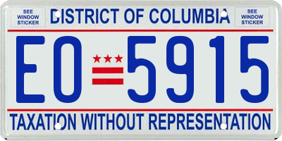 DC license plate EO5915