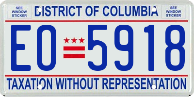 DC license plate EO5918