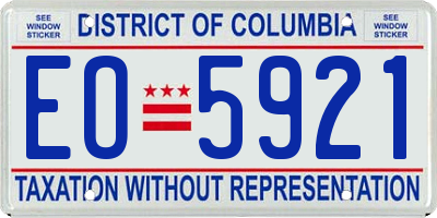 DC license plate EO5921