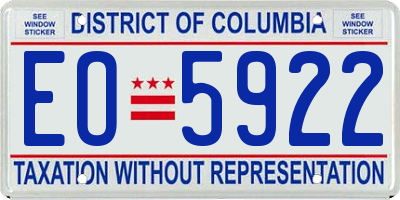 DC license plate EO5922