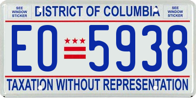 DC license plate EO5938