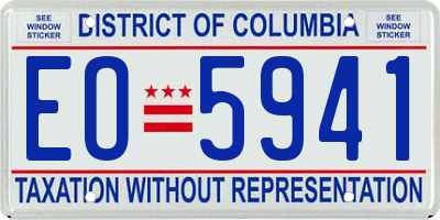 DC license plate EO5941