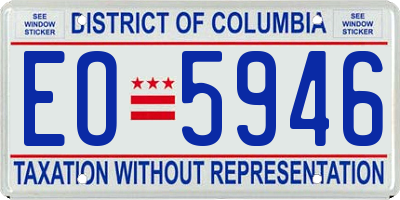 DC license plate EO5946