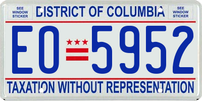 DC license plate EO5952