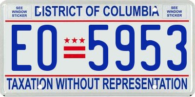 DC license plate EO5953