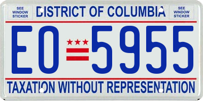 DC license plate EO5955