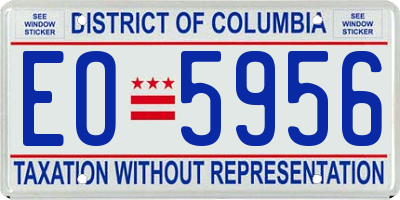 DC license plate EO5956