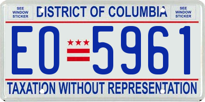 DC license plate EO5961