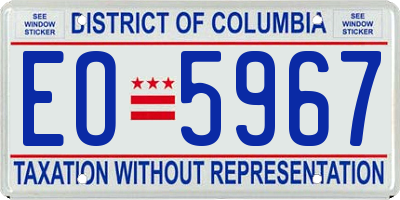 DC license plate EO5967