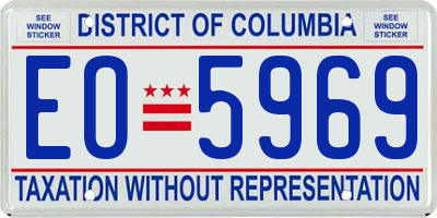 DC license plate EO5969