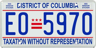 DC license plate EO5970