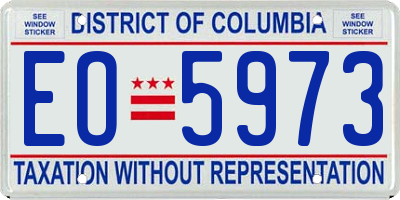 DC license plate EO5973