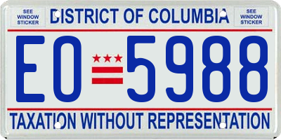 DC license plate EO5988