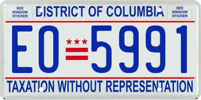 DC license plate EO5991