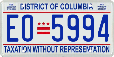 DC license plate EO5994