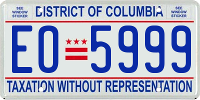 DC license plate EO5999