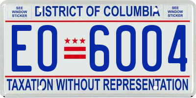 DC license plate EO6004