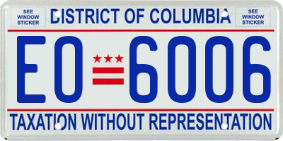 DC license plate EO6006