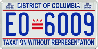 DC license plate EO6009