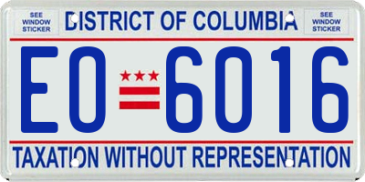 DC license plate EO6016